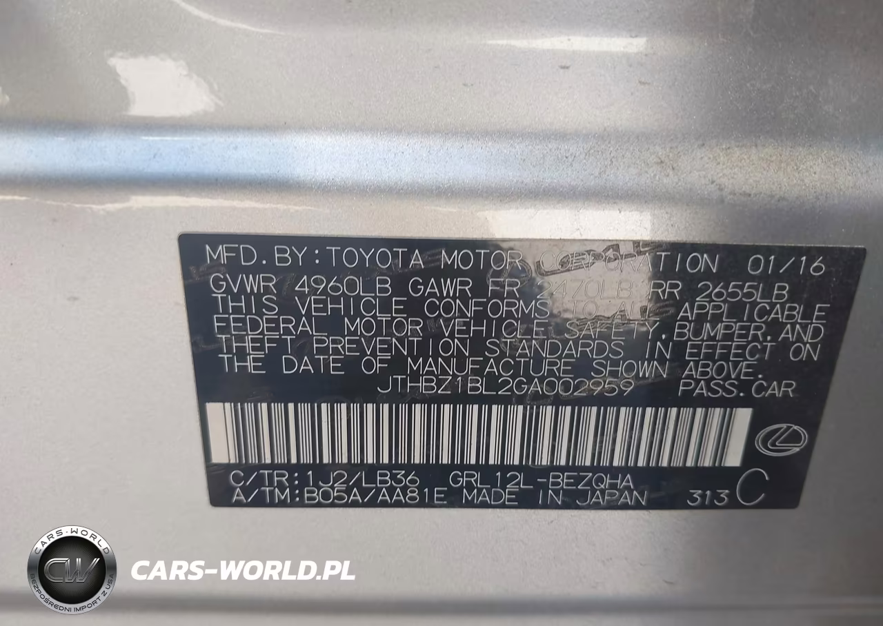 2016 Lexus Gs 350 F Sport VIN:JTHBZ1BL2GA002959 - 9