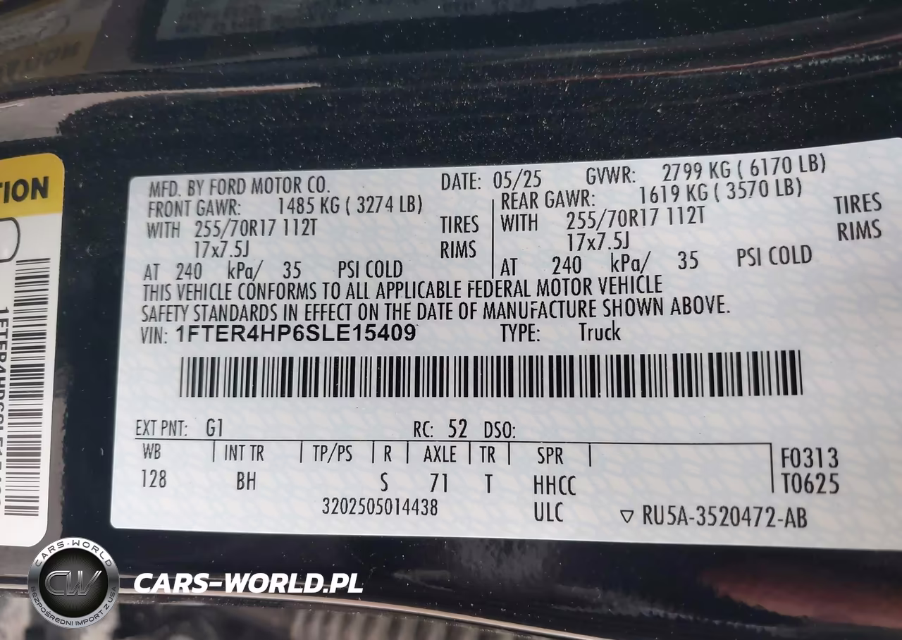 2025 Ford Ranger Xlt VIN:1FTER4HP6SLE15409 - 9