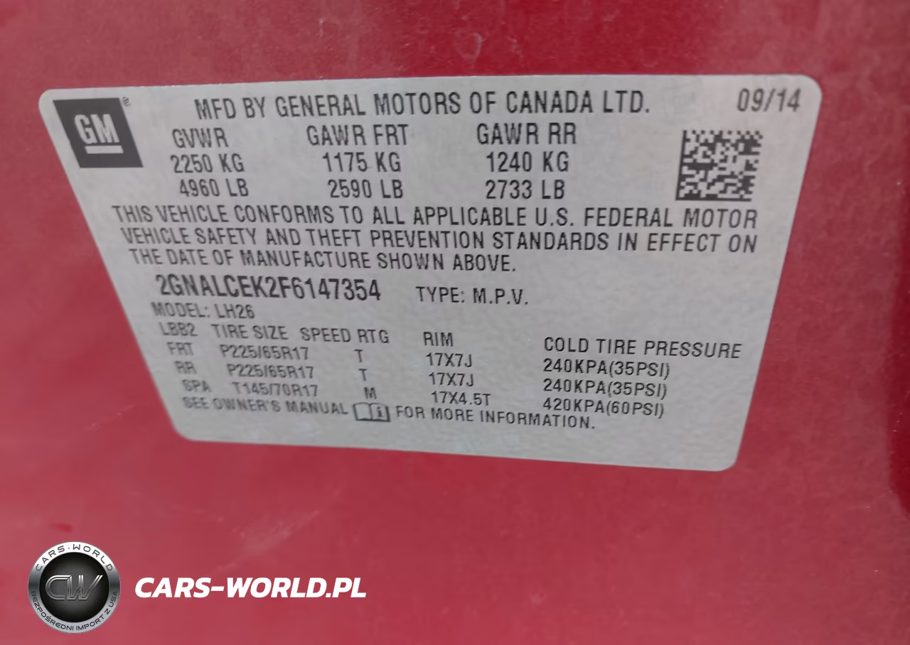 2015 Chevrolet Equinox 2Lt VIN:2GNALCEK2F6147354 - 9