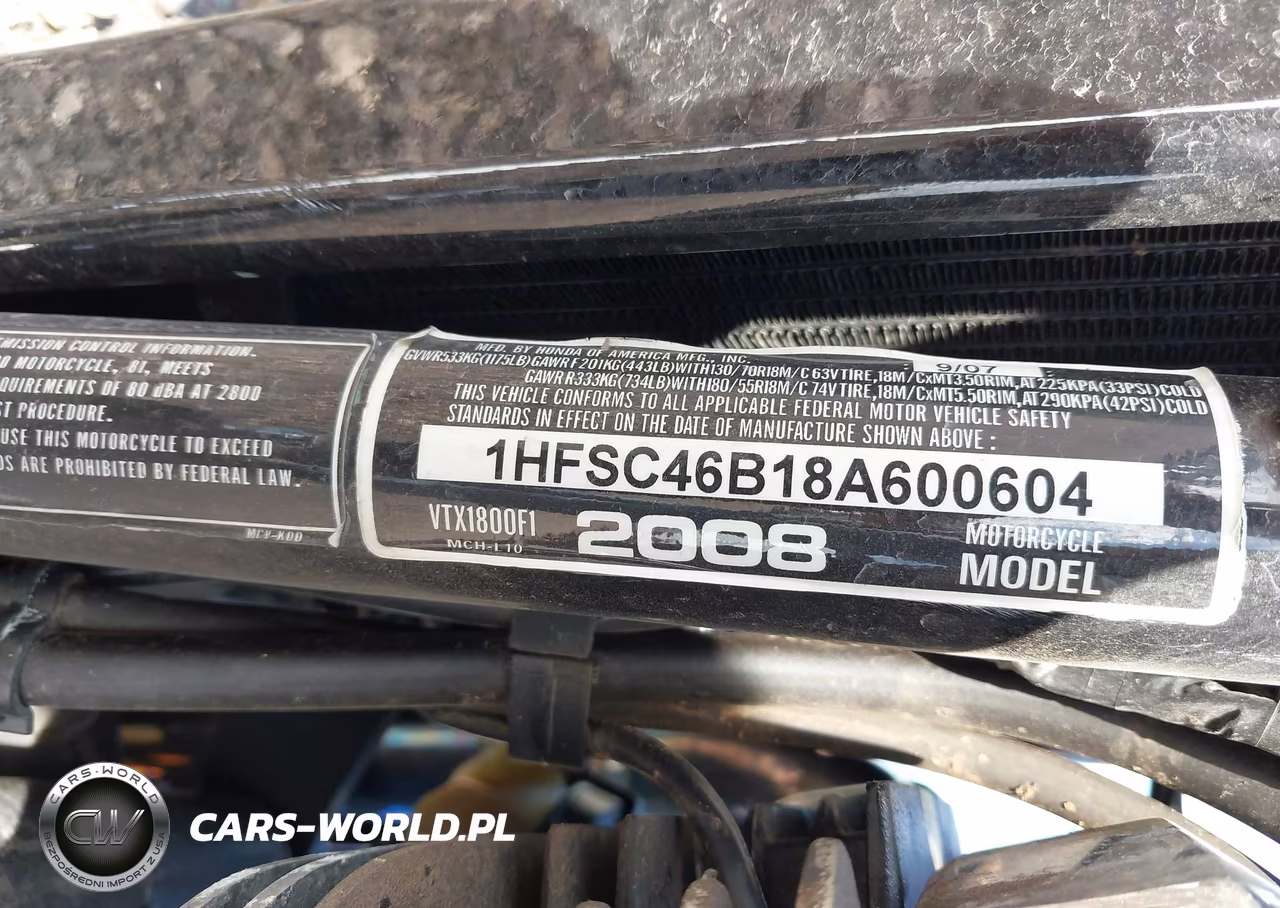 2008 Honda Vtx1800 F1 VIN:1HFSC46B18A600604 - 10