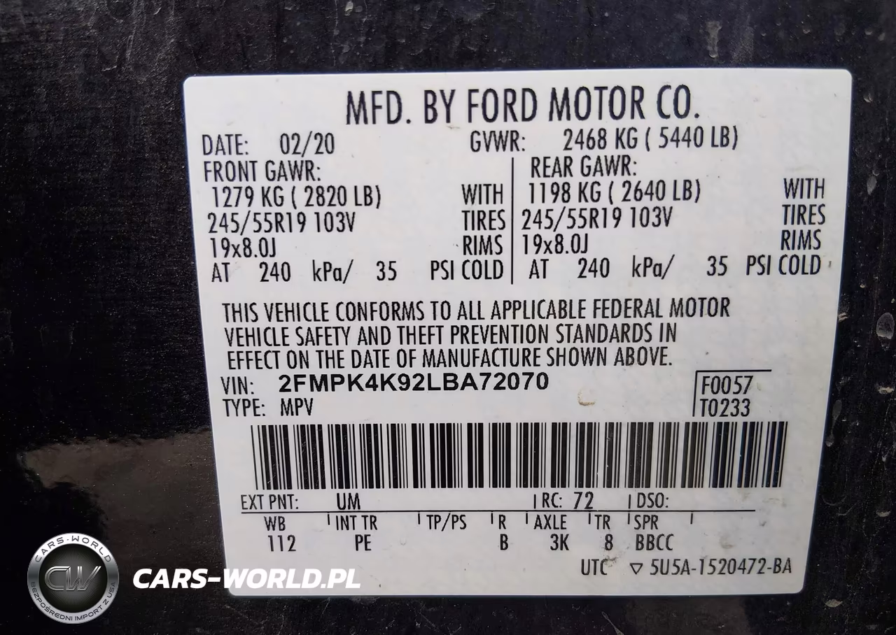 2020 Ford Edge Titanium VIN:2FMPK4K92LBA72070 - 9