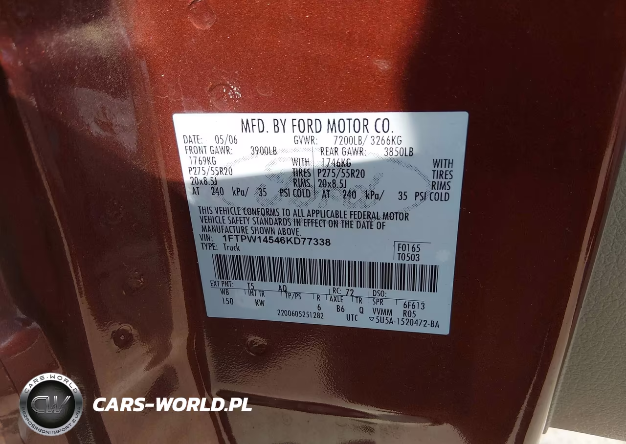2006 Ford F-150 Fx4-Lariat-Xlt VIN:1FTPW14546KD77338 - 9