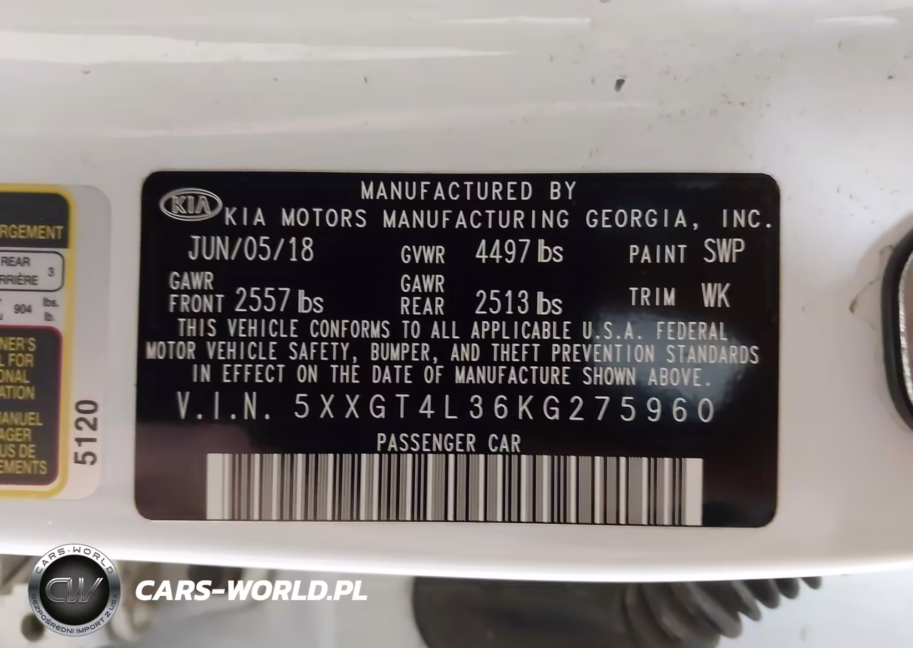 2019 Kia Optima Lx VIN:5XXGT4L36KG275960 - 9