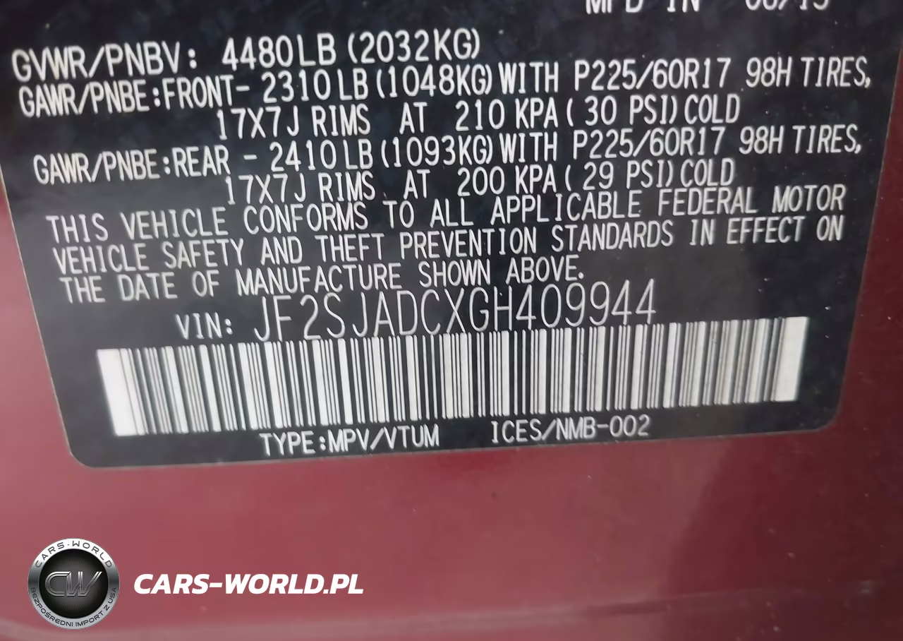 2016 Subaru Forester 2.5I Premium VIN:JF2SJADCXGH409944 - 9