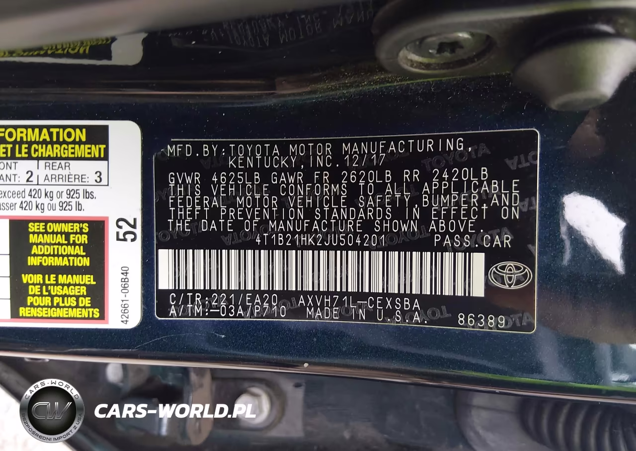 2018 Toyota Camry Hybrid Se VIN:4T1B21HK2JU504201 - 9