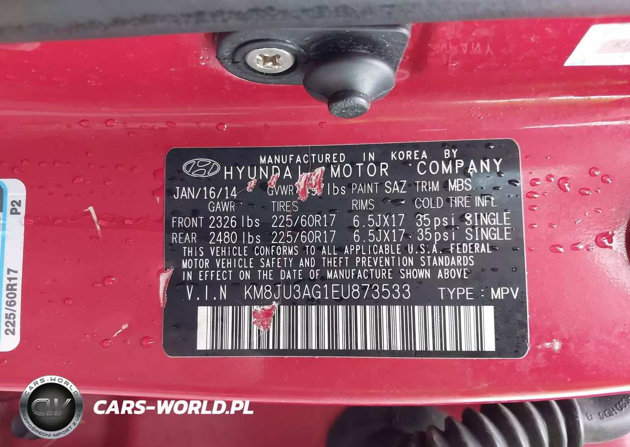 2014 Hyundai Tucson Se VIN:KM8JU3AG1EU873533 - 9