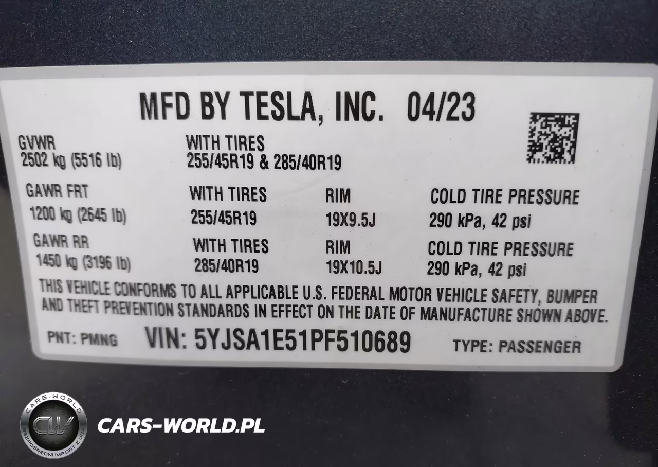 2023 Tesla Model S Dual Motor All-Wheel Drive-Standard Range VIN:5YJSA1E51PF510689 - 9
