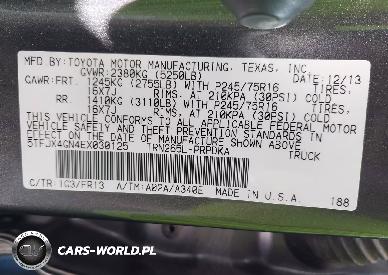 2014 Toyota Tacoma Prerunner VIN:5TFJX4GN4EX030125 - 9