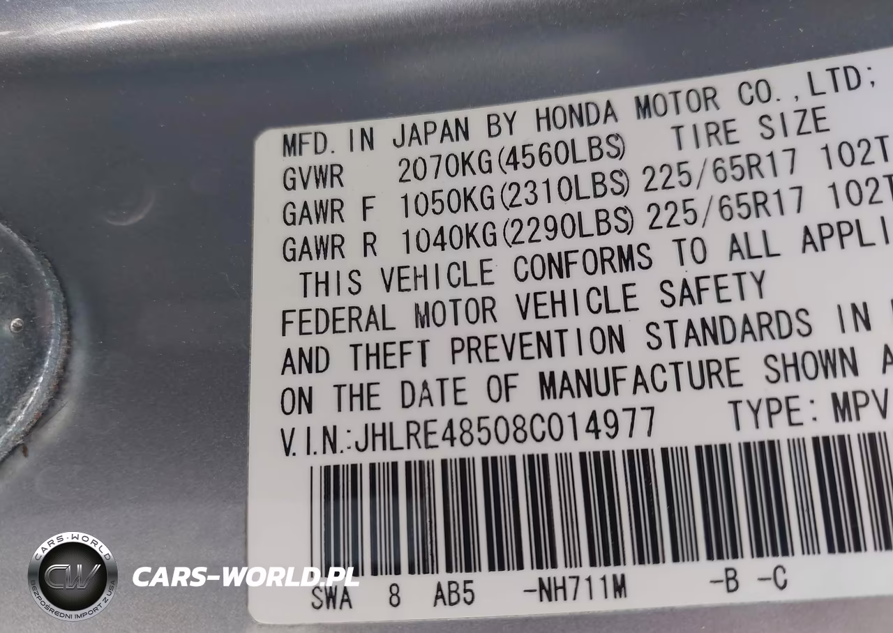 2008 Honda Cr-V Ex VIN:JHLRE48508C014977 - 9