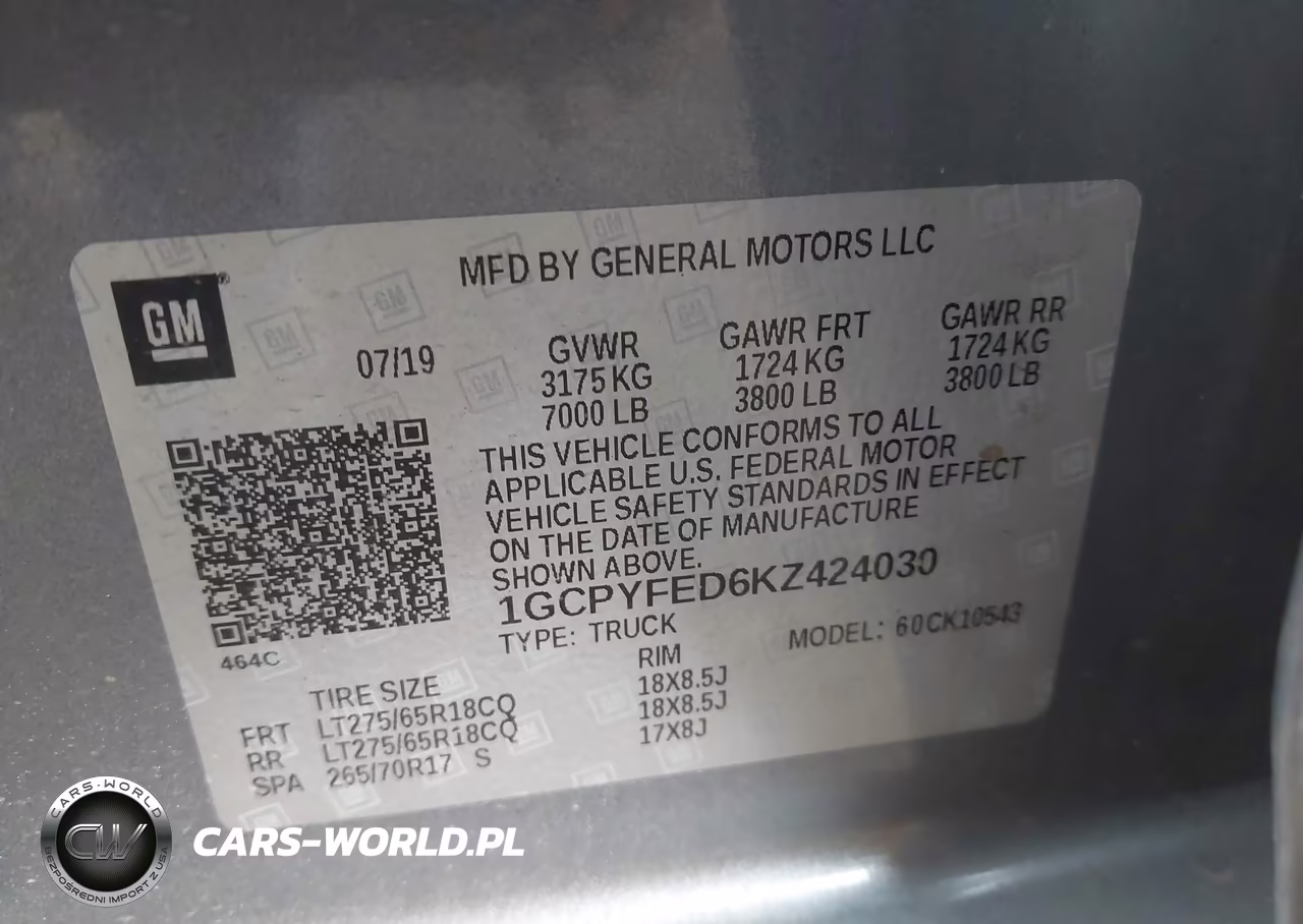 2019 Chevrolet Silverado 1500 Lt Trail Boss VIN:1GCPYFED6KZ424030 - 9