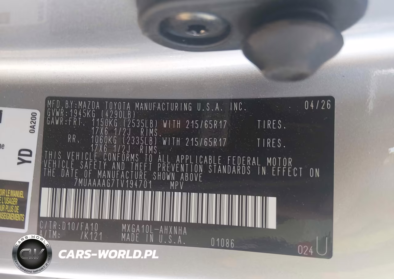 2026 Toyota Corolla Cross L VIN:7MUAAAAG7TV194701 - 9