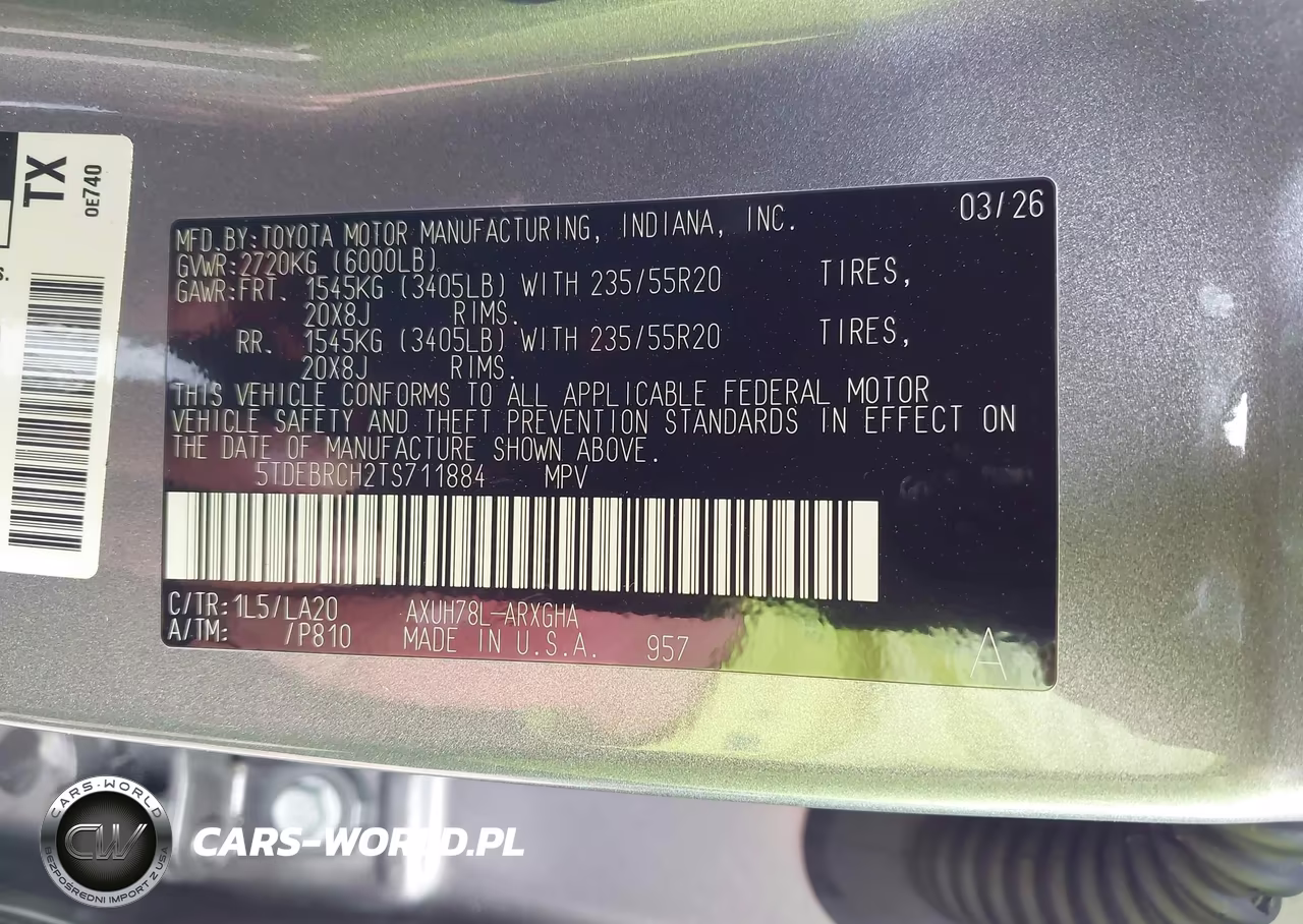 2026 Toyota Highlander Hybrid Platinum VIN:5TDEBRCH2TS711884 - 9