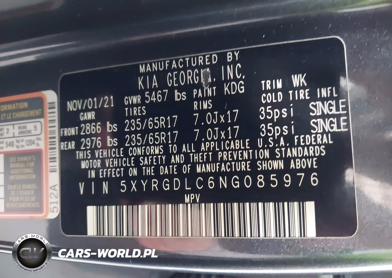 2022 Kia Sorento Lx VIN:5XYRGDLC6NG085976 - 9
