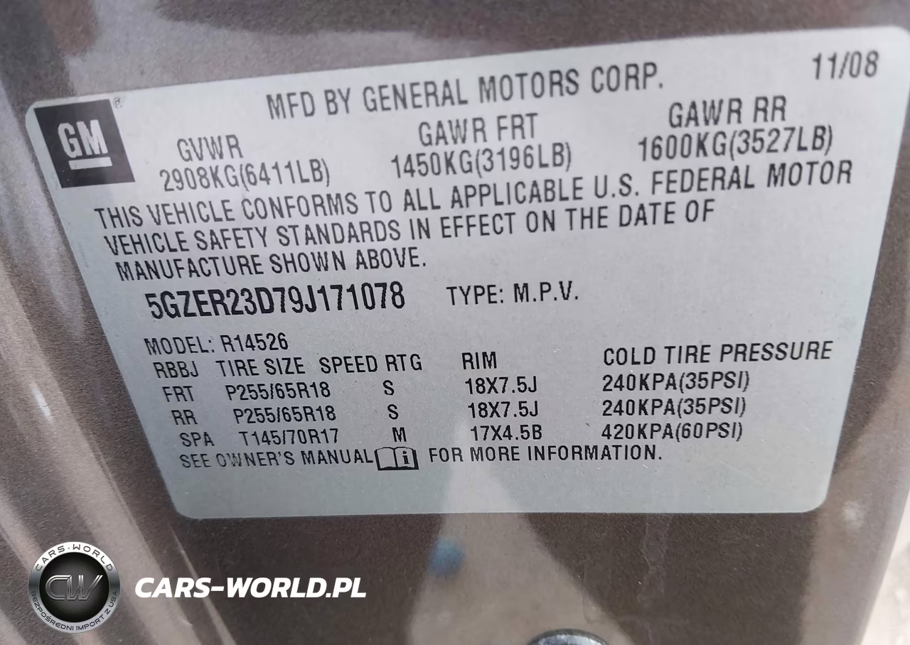 2009 Saturn Outlook Xr VIN:5GZER23D79J171078 - 9