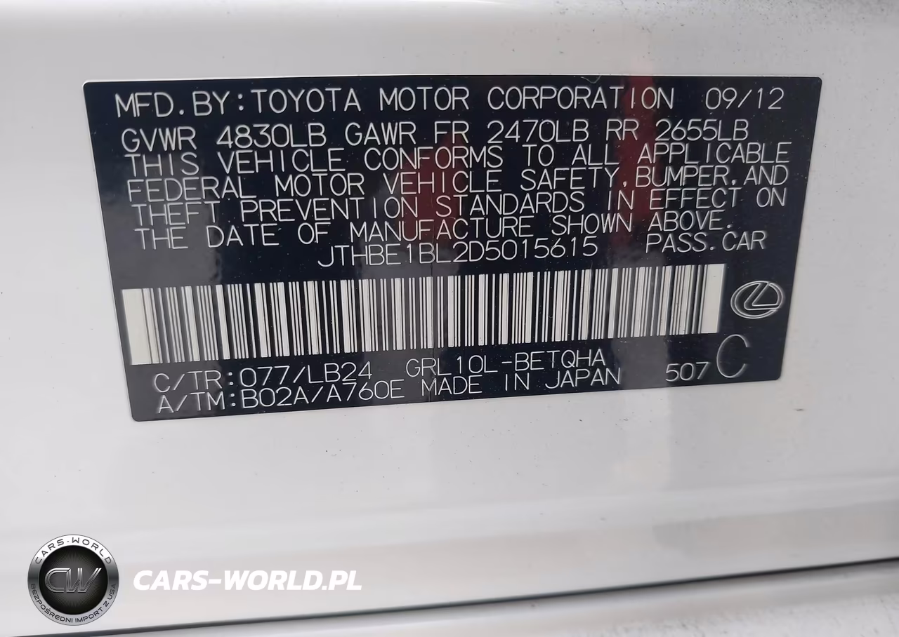 2013 Lexus Gs 350 VIN:JTHBE1BL2D5015615 - 9