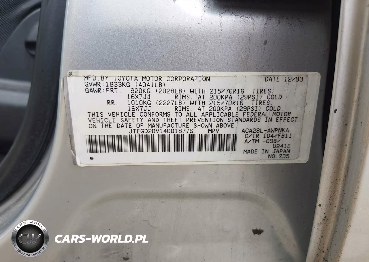 2004 Toyota Rav4 VIN:JTEGD20V140018776 - 9