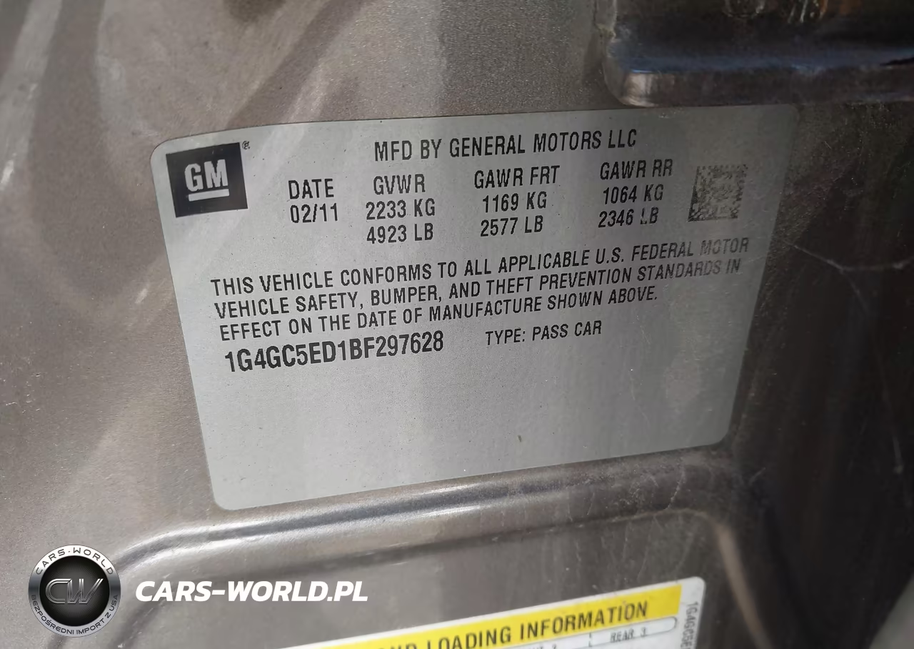 2011 Buick Lacrosse Cxl VIN:1G4GC5ED1BF297628 - 9