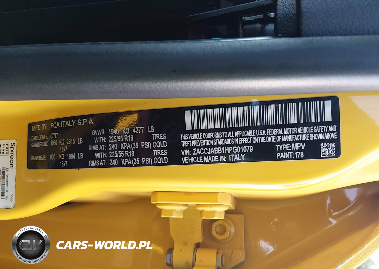 2017 Jeep Renegade Altitude Fwd VIN:ZACCJABB1HPG01079 - 9