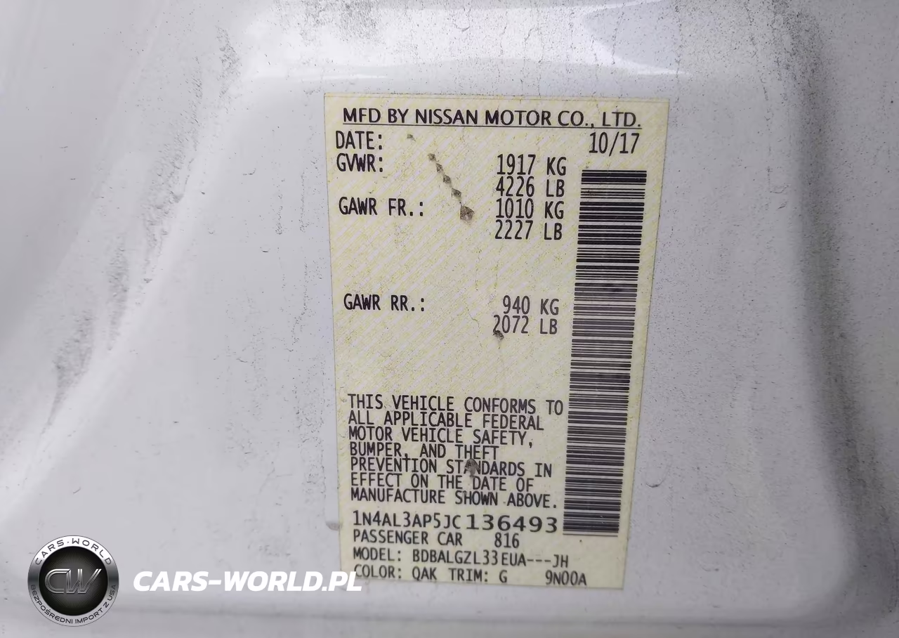 2018 Nissan Altima 2.5 S VIN:1N4AL3AP5JC136493 - 9