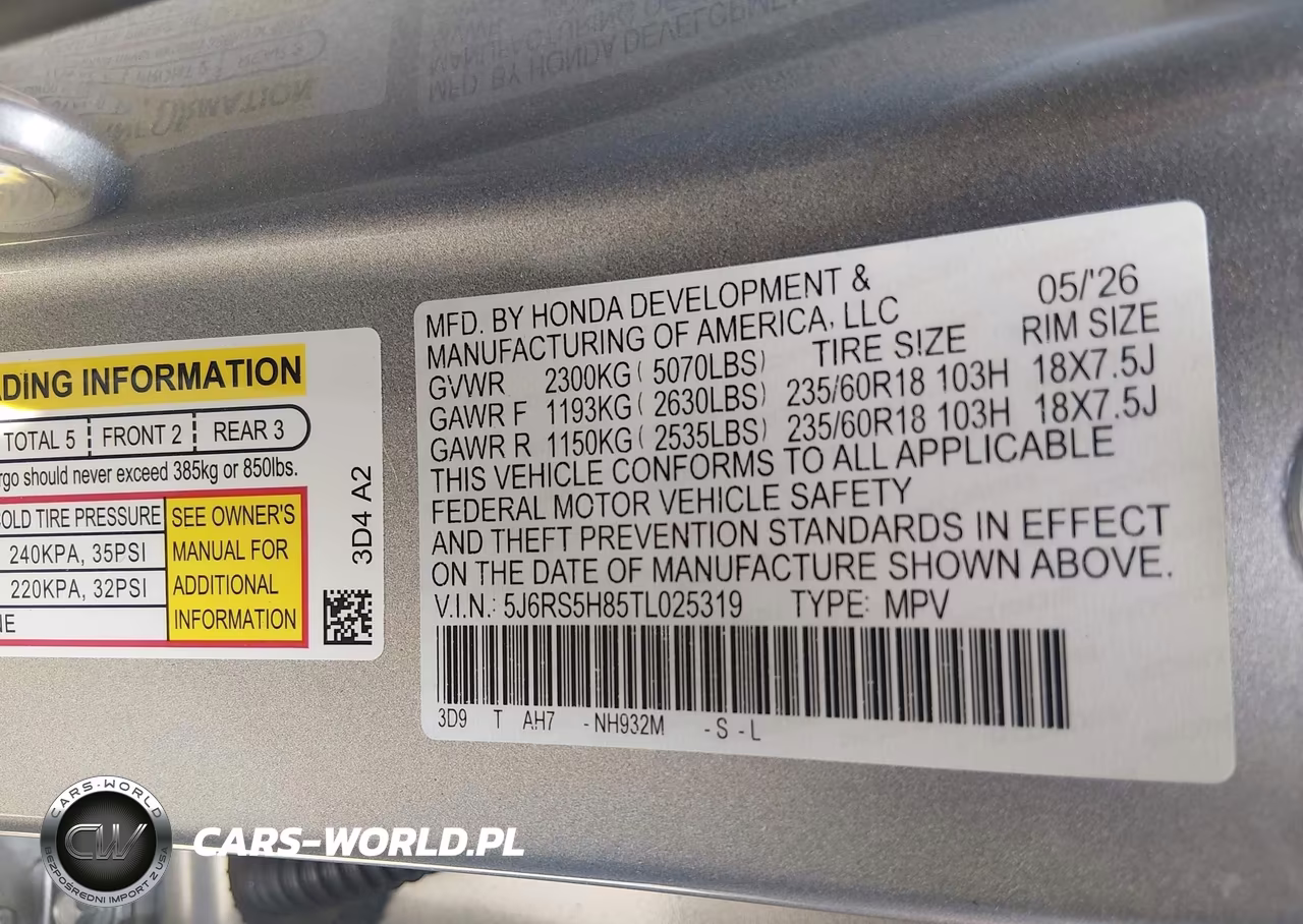 2026 Honda Cr-V Hybrid 2Wd Sport-L VIN:5J6RS5H85TL025319 - 9