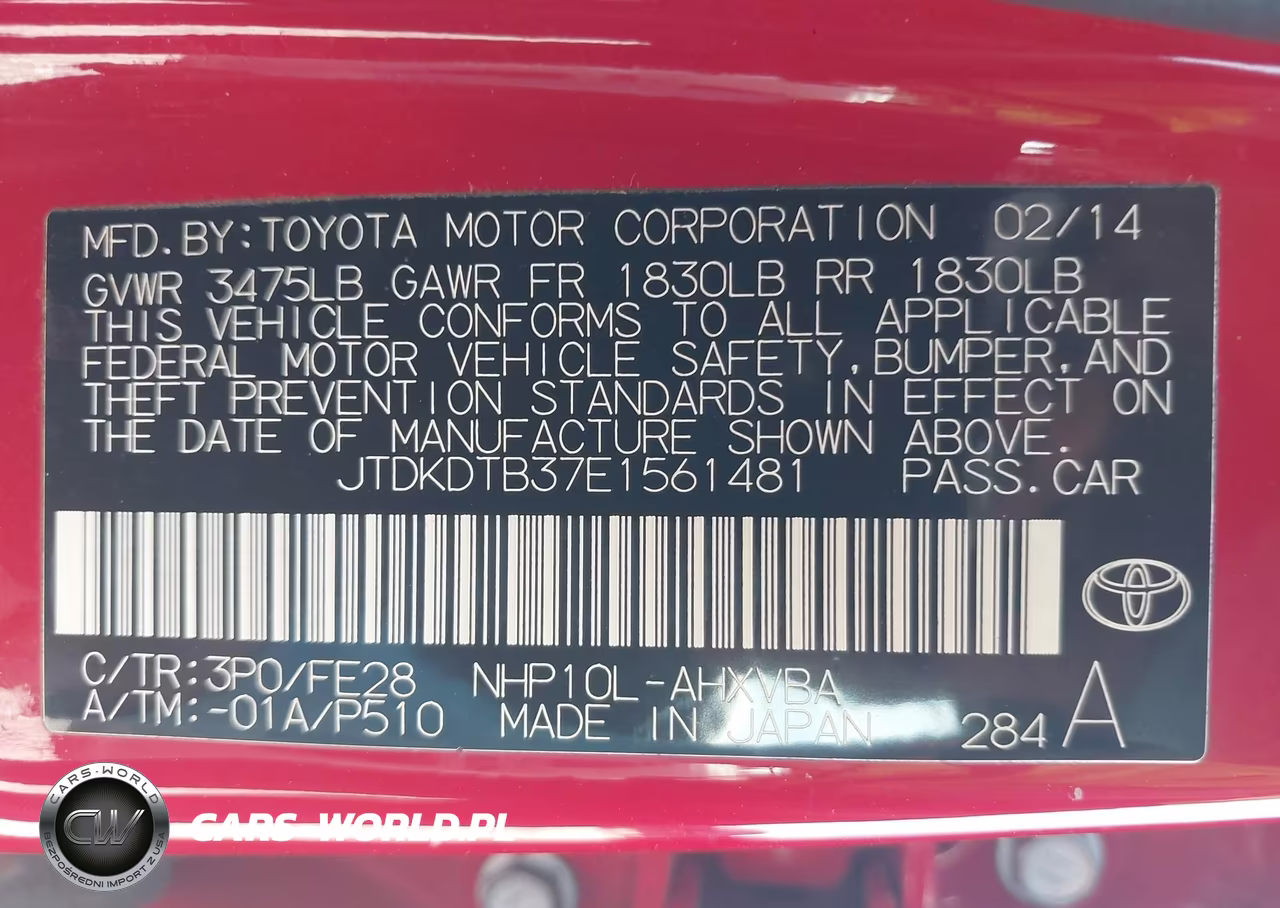 2014 Toyota Prius C One VIN:JTDKDTB37E1561481 - 9
