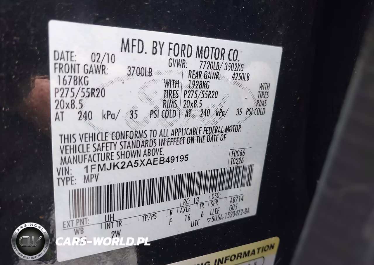 2010 Ford Expedition El Limited VIN:1FMJK2A5XAEB49195 - 9