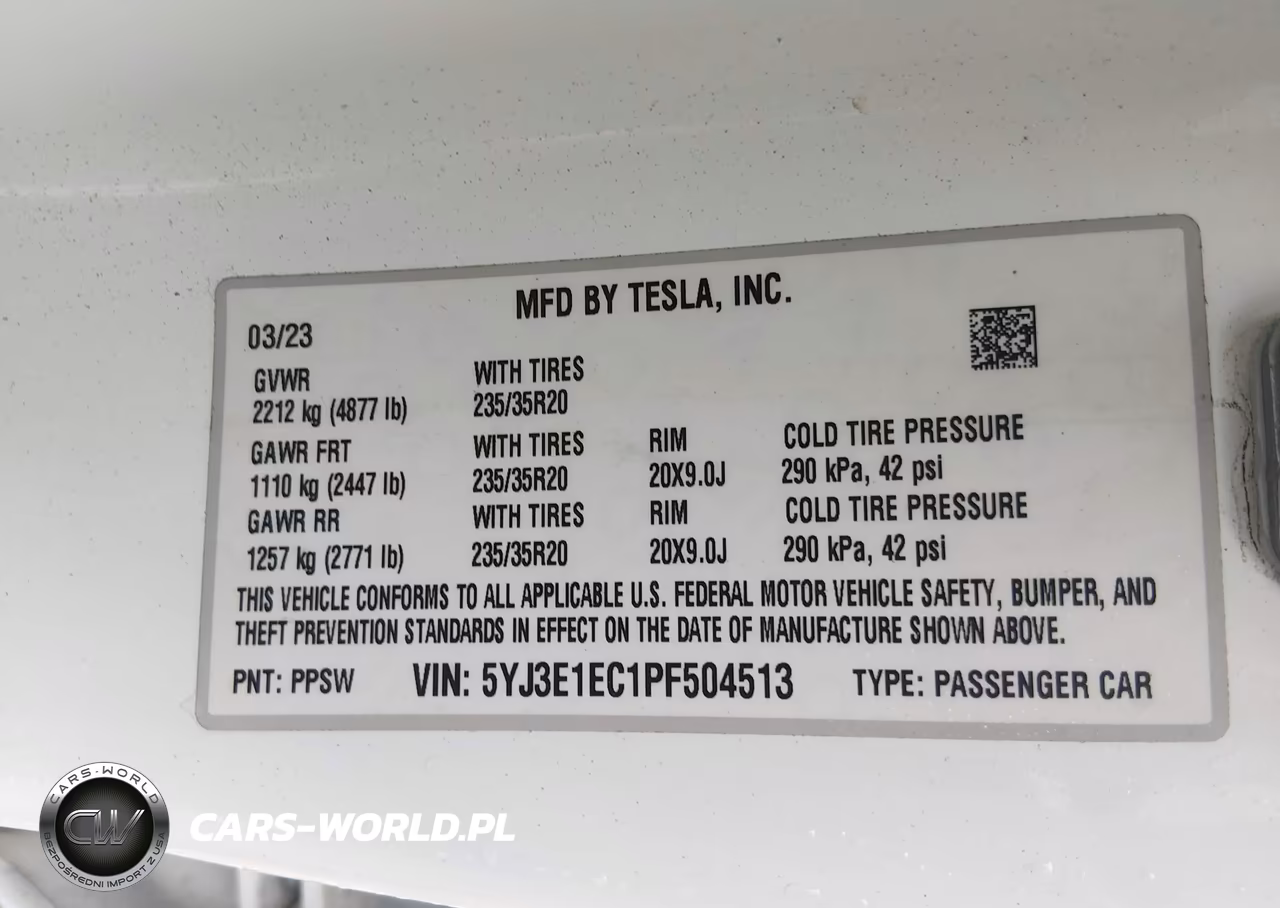 2023 Tesla Model 3 Performance Dual Motor All-Wheel Drive VIN:5YJ3E1EC1PF504513 - 9