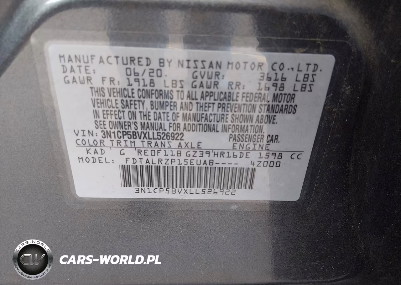 2020 Nissan Kicks S Xtronic Cvt VIN:3N1CP5BVXLL526922 - 9