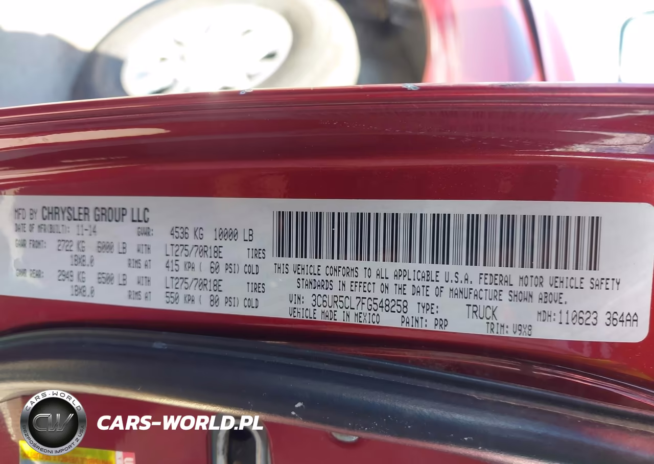 2015 Ram 2500 Tradesman VIN:3C6UR5CL7FG548258 - 9