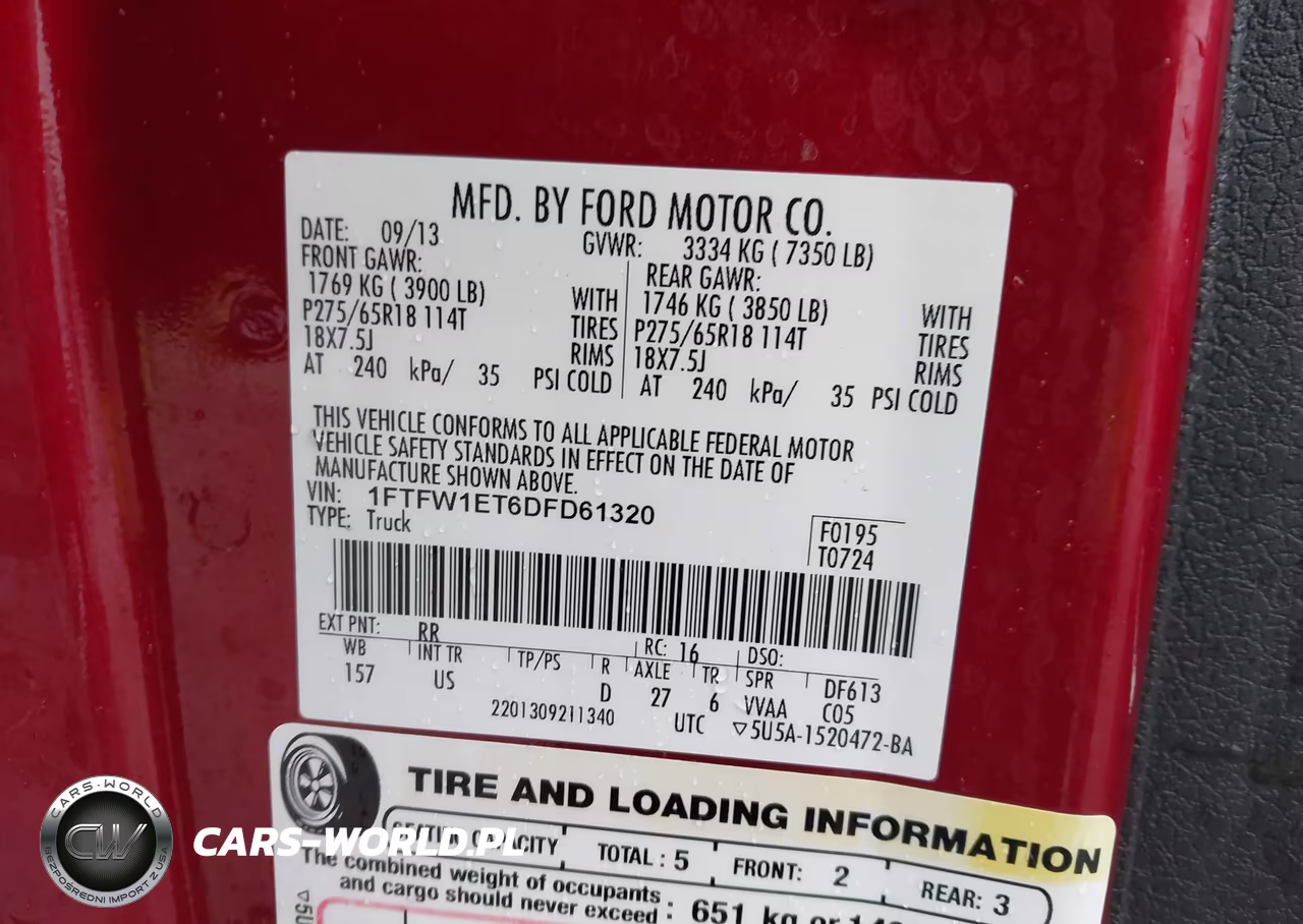 2013 Ford F-150 Xlt VIN:1FTFW1ET6DFD61320 - 9