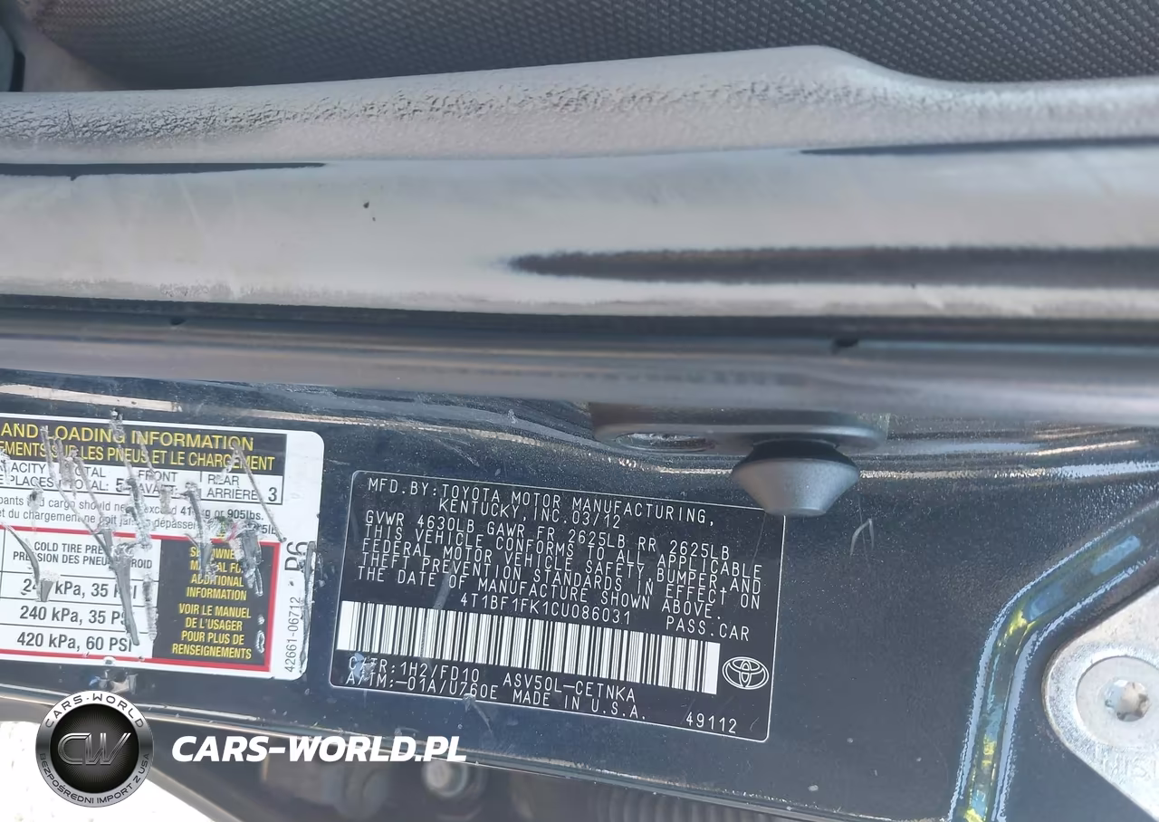 2012 Toyota Camry Le VIN:4T1BF1FK1CU086031 - 9