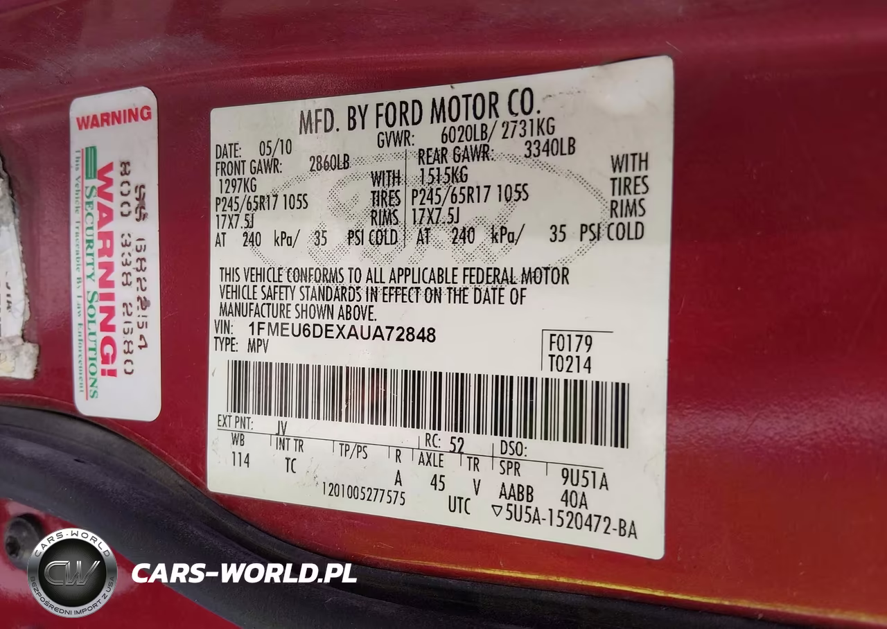 2010 Ford Explorer Xlt VIN:1FMEU6DEXAUA72848 - 9