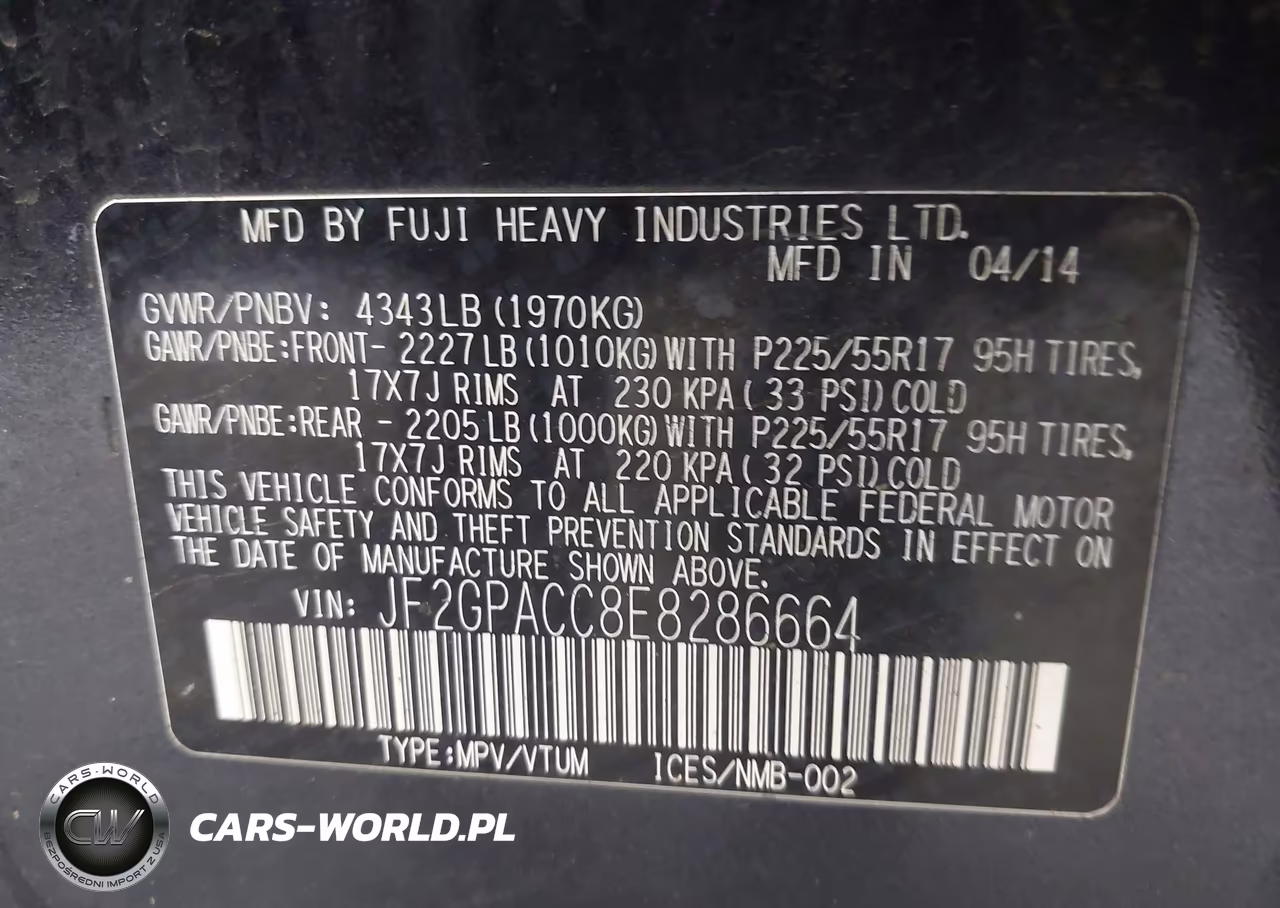 2014 Subaru Xv Crosstrek 2.0I Premium VIN:JF2GPACC8E8286664 - 9