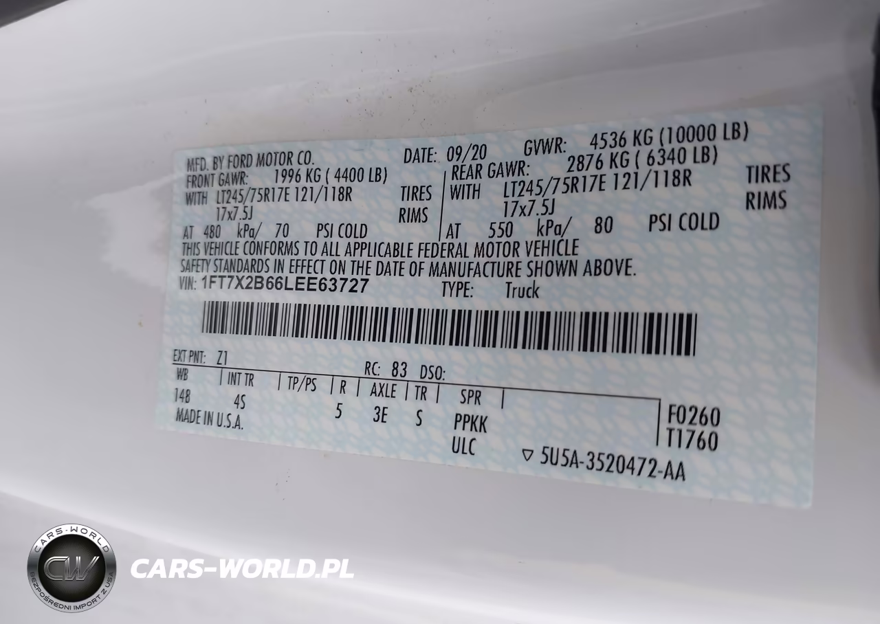 2020 Ford F-250 Xl VIN:1FT7X2B66LEE63727 - 9