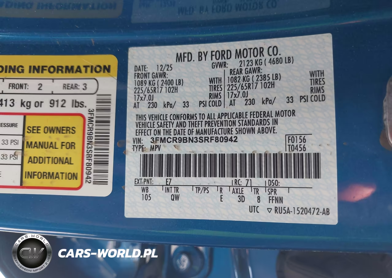 2025 Ford Bronco Sport Big Bend VIN:3FMCR9BN3SRF80942 - 9