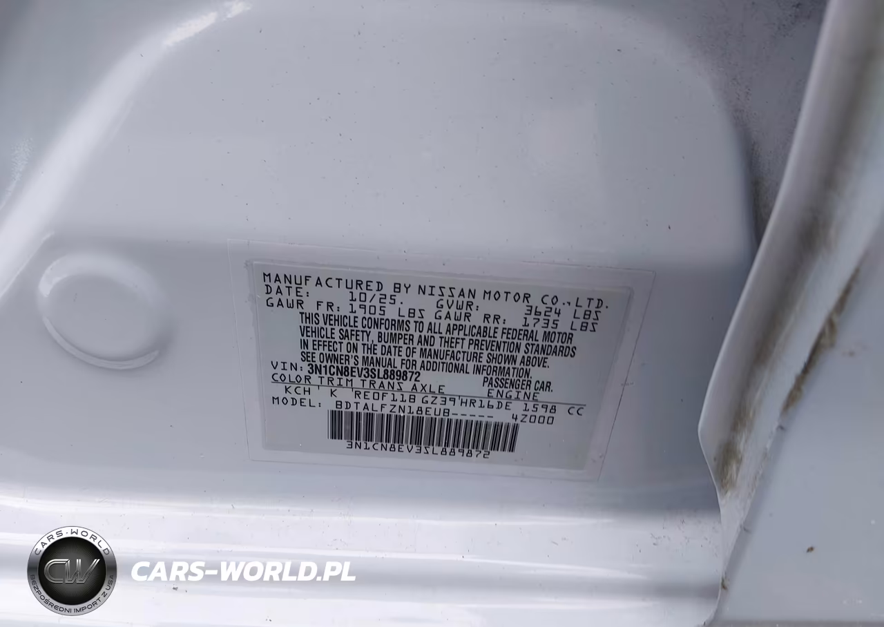 2025 Nissan Versa 1.6 Sv VIN:3N1CN8EV3SL889872 - 9