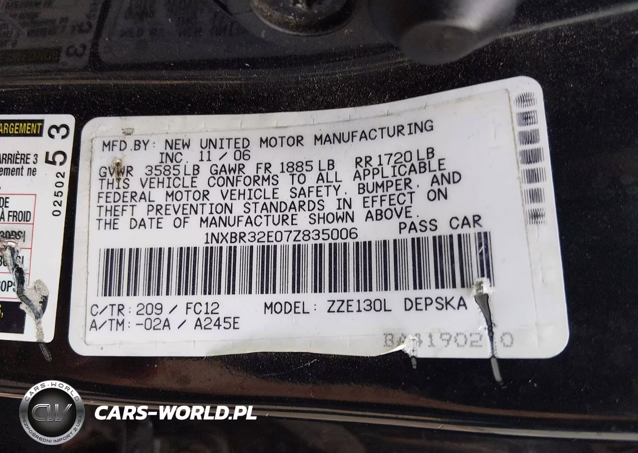 2007 Toyota Corolla S VIN:1NXBR32E07Z835006 - 9