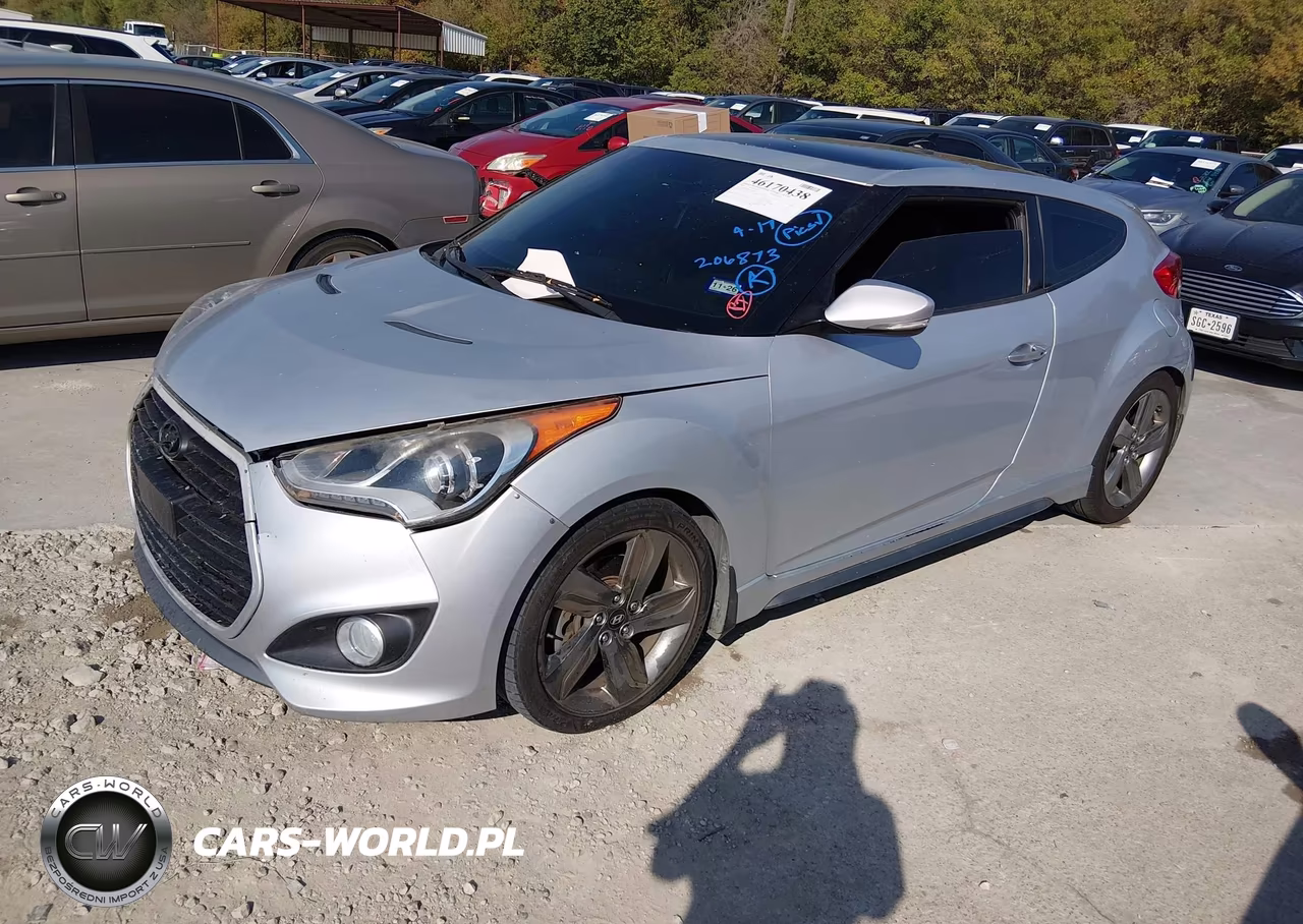 2014 Hyundai Veloster Turbo W-Blue VIN:KMHTC6AE6EU206873 - 2
