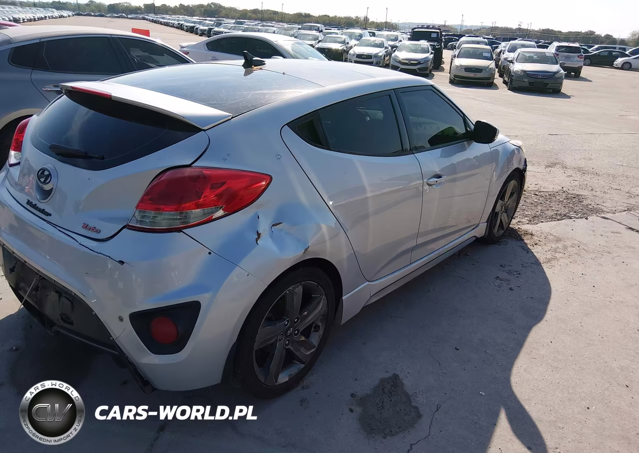 2014 Hyundai Veloster Turbo W-Blue VIN:KMHTC6AE6EU206873 - 4