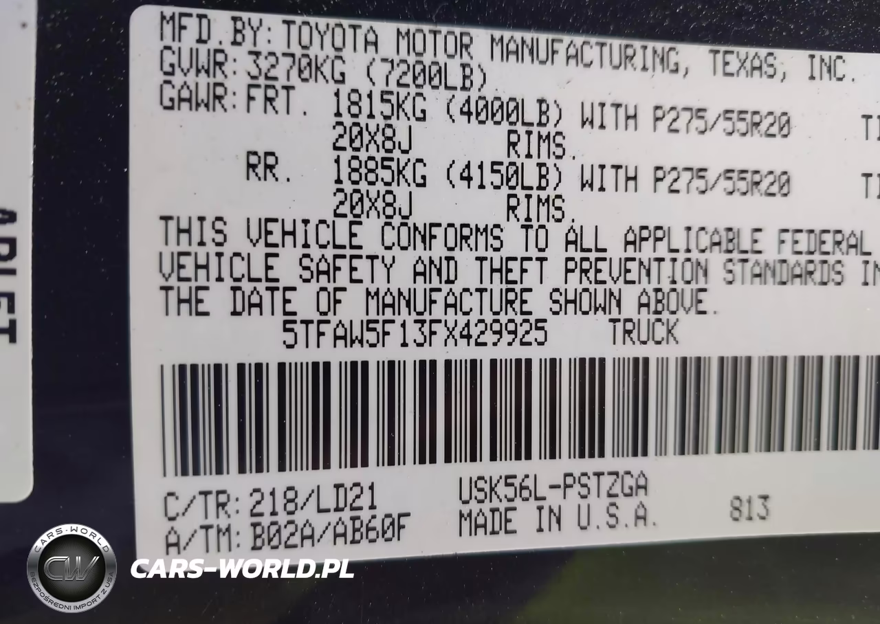 2015 Toyota Tundra 1794 5.7L V8 VIN:5TFAW5F13FX429925 - 9