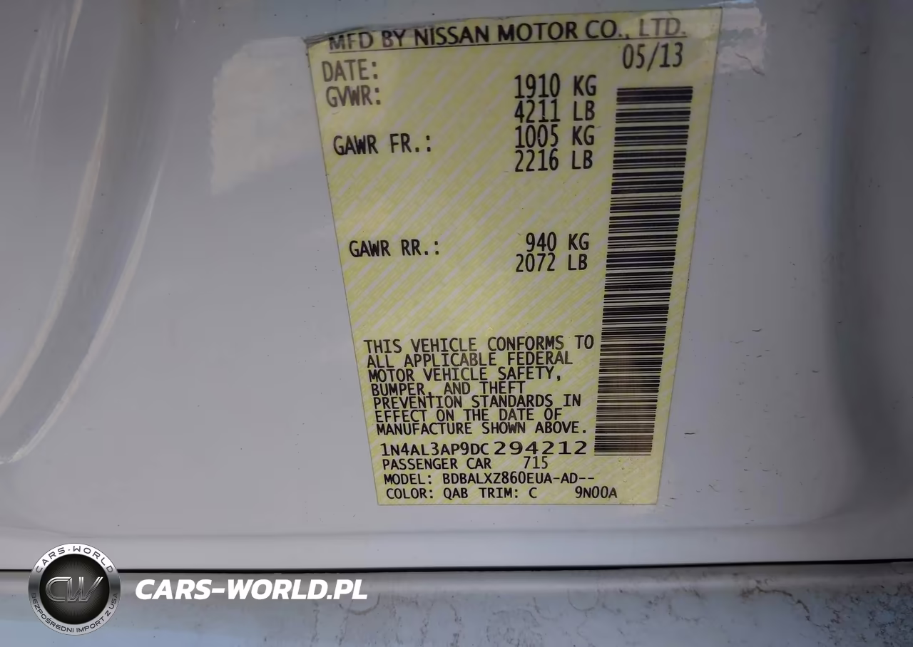2013 Nissan Altima 2.5 Sl VIN:1N4AL3AP9DC294212 - 9