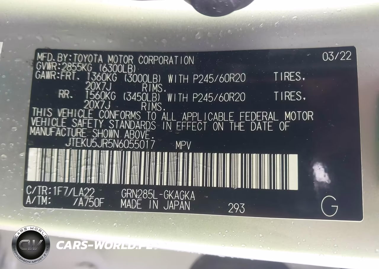 2022 Toyota 4Runner Limited VIN:JTEKU5JR5N6055017 - 9