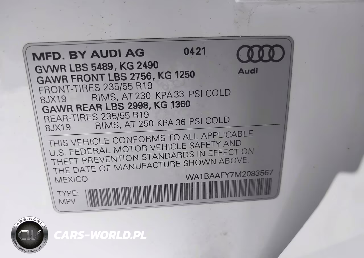2021 Audi Q5 Premium Plus 45 Tfsi Quattro S Tronic VIN:WA1BAAFY7M2083567 - 9