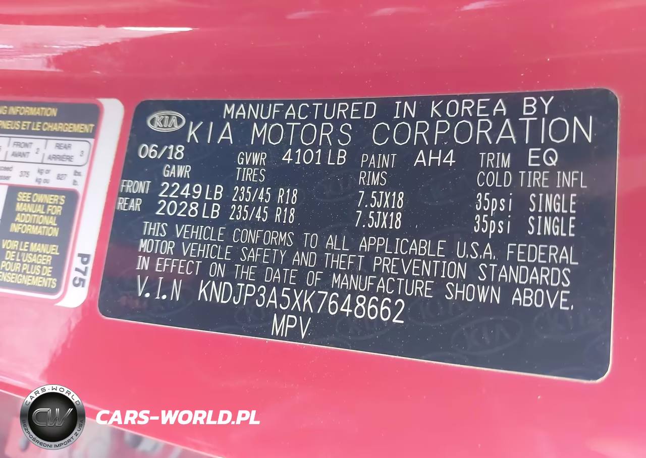 2019 Kia Soul + VIN:KNDJP3A5XK7648662 - 9