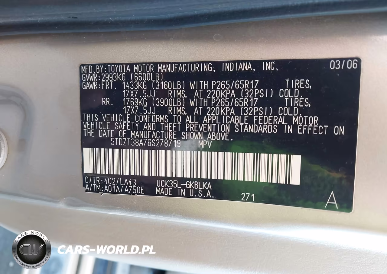 2006 Toyota Sequoia Limited V8 VIN:5TDZT38A76S278719 - 9