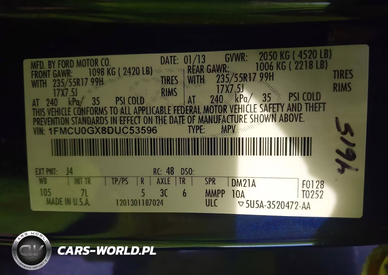 2013 Ford Escape Se VIN:1FMCU0GX8DUC53596 - 9