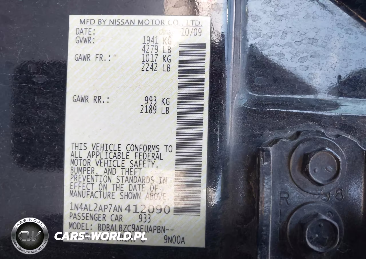 2010 Nissan Altima 2.5 S VIN:1N4AL2AP7AN412090 - 9