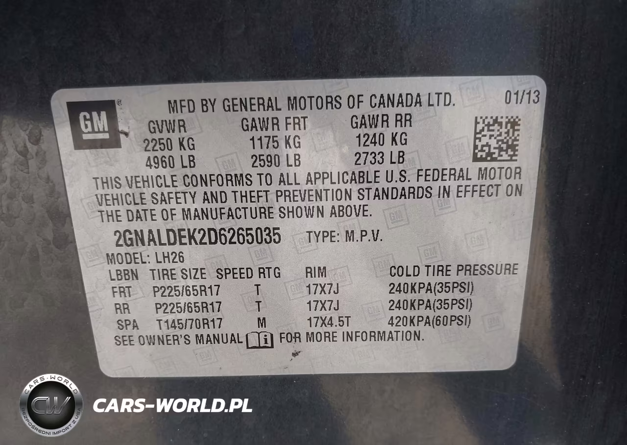 2013 Chevrolet Equinox 1Lt VIN:2GNALDEK2D6265035 - 9