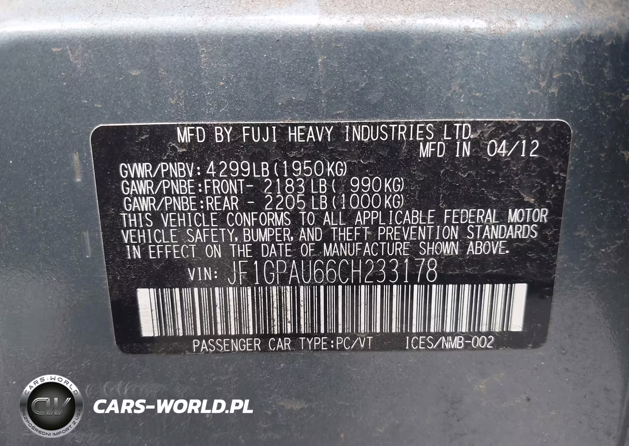 2012 Subaru Impreza Sport Limited VIN:JF1GPAU66CH233178 - 9