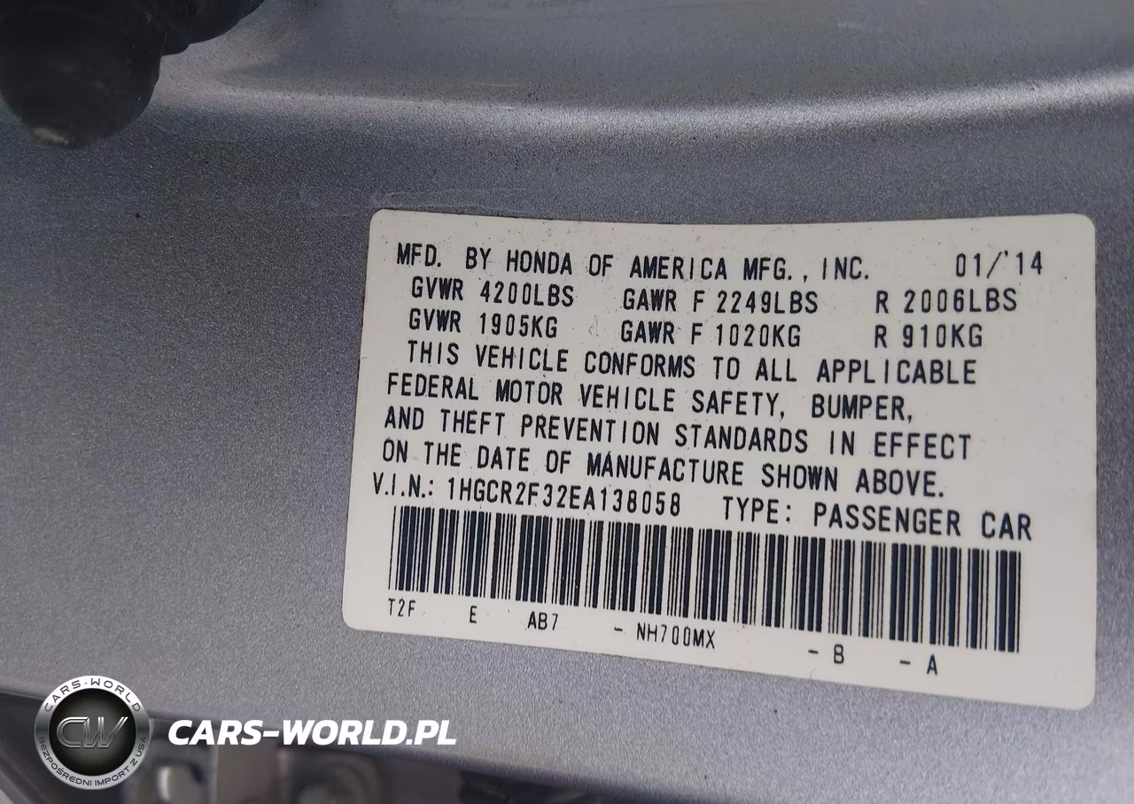 2014 Honda Accord Lx VIN:1HGCR2F32EA138058 - 9